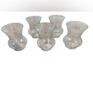 Clear Glass Hurricane Candle Holders Vases 5” Bud Vases Wedding Centerpieces